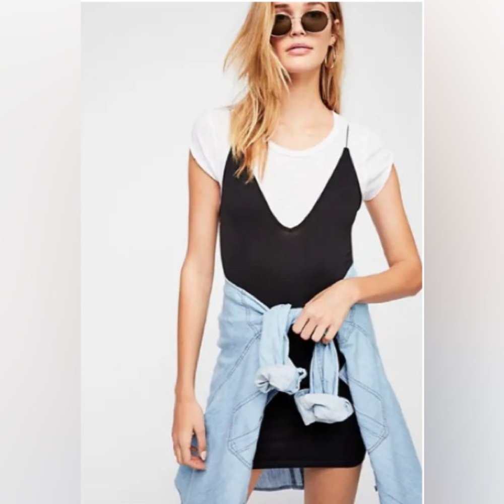 Intimately Free People Womens black high platform slip dress